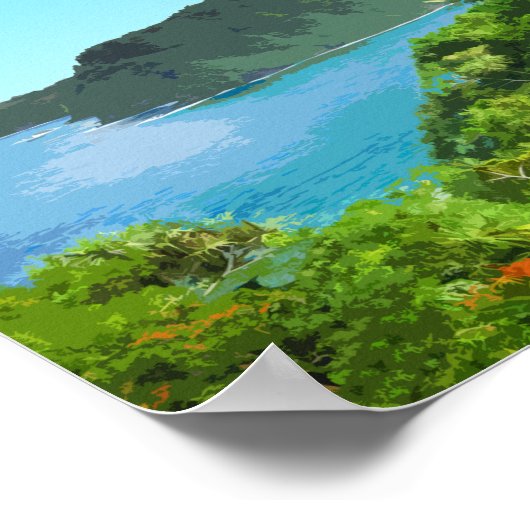 マウイハワイコーストハナロードヴィンテージ ポスター (角)