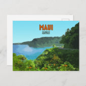 マウイハワイコーストハナロードヴィンテージ ポストカード (正面/裏面)