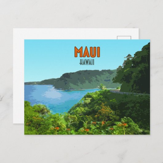 マウイハワイコーストハナロードヴィンテージ ポストカード (正面/裏面)