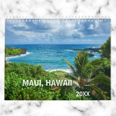 マウイハワイビーチウォーターフォールランドスケープ カレンダー