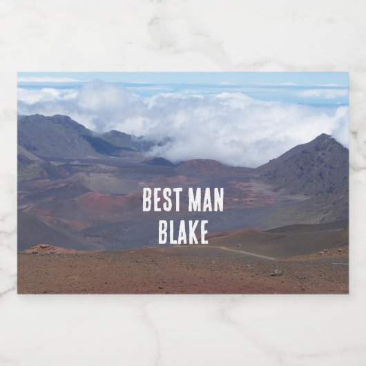 マウイハワイマウントハレアカラクレーターサンライズ花婿介添人 リキュールボトルラベル (シングルラベル)