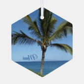マウイハワイ島写真パームかわいらしツリー ガラスオーナメント (裏面)