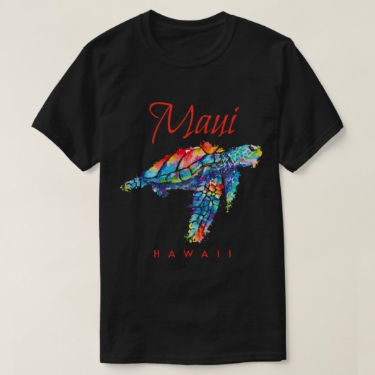 マウイハワイ水色ウミガメ Tシャツ (デザイン正面)