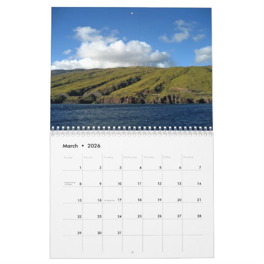 マウイハワイ美しいビーチ写真2026ウォール カレンダー (3月 2026)