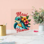 マウイハワイTシャツガールガールウィメンキッズシータートルハウ アクリルサイン (ウェディング)