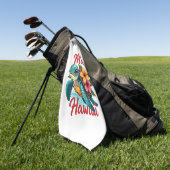 マウイハワイTシャツガールガールウィメンキッズシータートルハウ ゴルフタオル (グリーン)