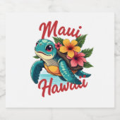 マウイハワイTシャツガールガールウィメンキッズシータートルハウ スパークリングワインラベル (シングルラベル)