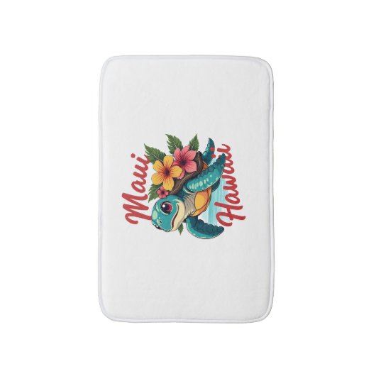 マウイハワイTシャツガールガールウィメンキッズシータートルハウ バスマット (正面縦)