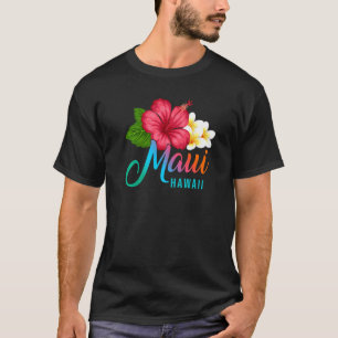 マウイバケーションウィズハワイアントロピカルハイビスカスフロー Tシャツ