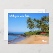 マウイビーチアンブレラウィッシュユーがここに ポストカード (正面/裏面)