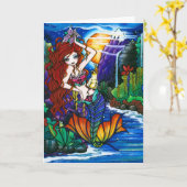 マウイプリンセスマーメイドフェアリーCockatooカード カード (黄色い花)