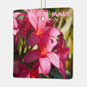 マウイプルメリア花 – ピンクと白 セラミックオーナメント (左)