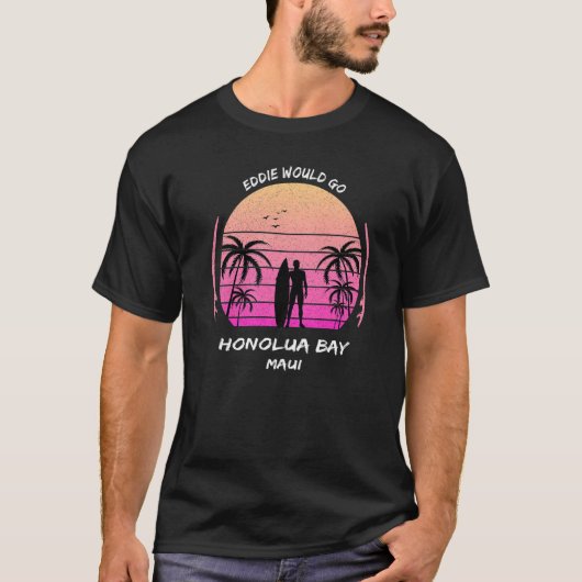 マウイホノールアベイウェーブズサーフィンパームス海アロハH Tシャツ (正面)