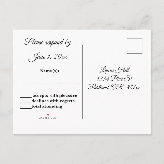 マウイレイオンシークレットビーチRSVP インビテーションポストカード (裏面)