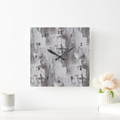 マウイ動揺してホワイトウォッシュオークウッドグレインルック スクエア壁時計 (ホーム)