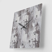 マウイ動揺してホワイトウォッシュオークウッドグレインルック スクエア壁時計 (傾斜)