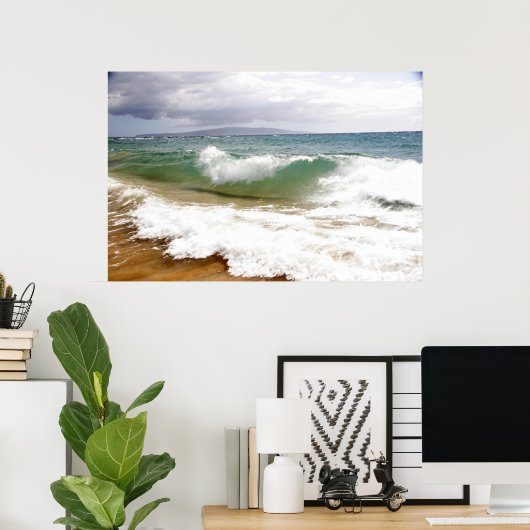 マウイ島で波を打ち砕く ポスター (ホームオフィス)