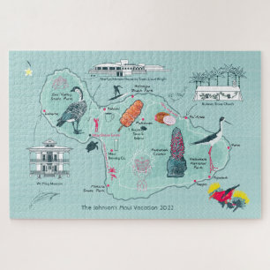 マウイ島のカスタマイズ可能な地図，ハワイ島ジグソーパズル ジグソーパズル