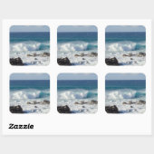 マウイ島の海岸線の波 – 海 スクエアシール (シート)