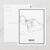 マウイ島地図 ポストカード (正面/裏面)