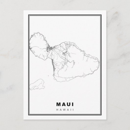 マウイ島地図 ポストカード (正面)