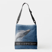 マウイ島近くのザトウクジラのジャンプ クロスボディバッグ (裏面)