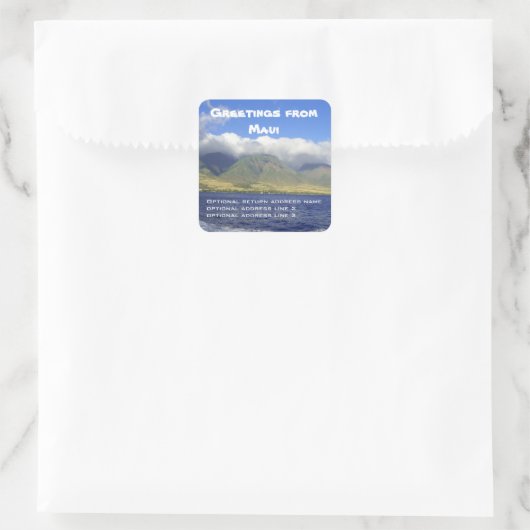 マウイ差出人住所 スクエアシール (バッグ)