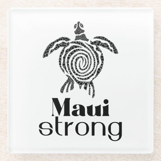 マウイ強勢 ガラスコースター (正面)