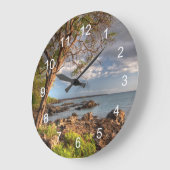 マウイ海ビュー ラージ壁時計 (傾斜)