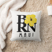 マウイ生まれイイエローハイビスカス クッション (ブランケット)