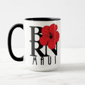 マウイ生まれレッドハイビスカス15oz マグカップ (左)