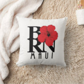 マウイ生まれレッドハイビスカス クッション (ブランケット)