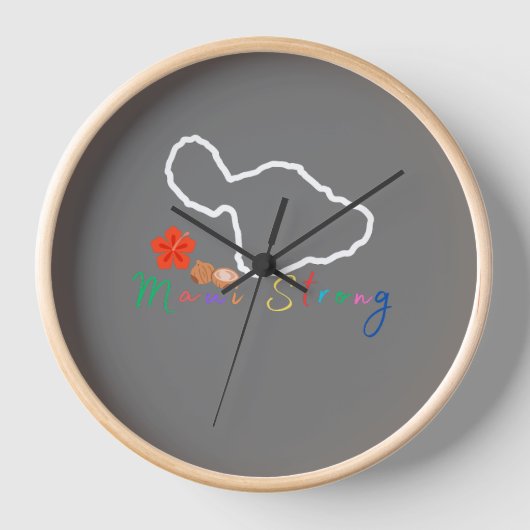 マウイ祈・ハワイ・ストロング向け 壁時計 (正面)