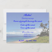 マウイ トロピカル パーティー ご招待 招待状 (裏面)