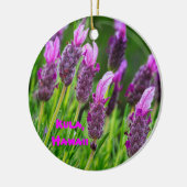 マウイ・ハイカントリーのプロテアとラベンダー セラミックオーナメント (左)