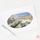 マウイ・ハワイの海岸線のシール 楕円形シール (封筒)