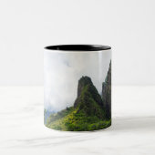 マウイ・ハワイのiaoニードル州記念碑 ツートーンマグカップ (中央)