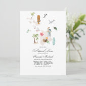 マウイ – ハワイ行き先ウェディングリハーサルディナー 招待状 (スタンド正面)