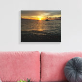 マウイ・ハワイ・サンセットinラハイナ。 キャンバスプリント (インサイチュ (リビング))