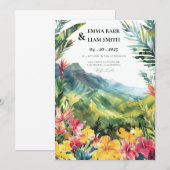 マウイ ハワイ トロピカル ウェディング 招待状 (正面/裏面)