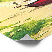 マウイ，ハワイ，ビーチ上のボート，ヴィンテージ，旅行 ポスター (角)