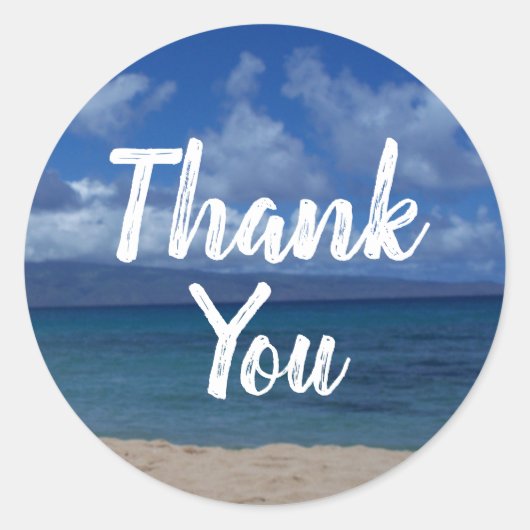 マウイ ハワイ ビーチ 海の景色 ラウンドシール (正面)