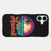 マウイ ハワイ 夕日 ビーチ 波 iPhoneケース (裏面横)