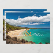 マウイ，ハワイ – 目的地の結婚式招待状 招待状 (正面/裏面)