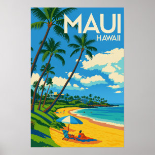 マウイ ハワイ 色とりどり ヴィンテージ 旅行 ポスター