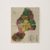 マウイ-ヴィンテージの古書売買のハワイ--の調査の地図1885年 ジグソーパズル (縦)