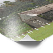 マウイ、古代の教会、風のパーム吹の木々 フォトプリント            (角)