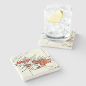 マウイ、Lanaiのモロカイ島のハワイ諸島の石 ストーンコースター (横)