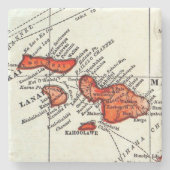 マウイ、Lanaiのモロカイ島のハワイ諸島の石 ストーンコースター (正面)