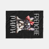 マウォーターフランスのカラーブルドッグドッグマザーズデイモ フリースブランケット (正面(横))